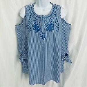 Multiples Open Shoulder Top Size Large